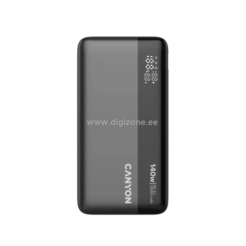 Canyon akupank OnPower 240 Power Bank, 25000 mAh, tumehall 