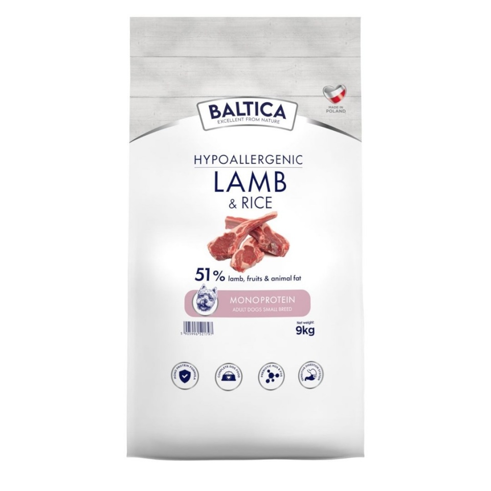 Baltica kuivtoit koerale Nutraceutic Lamb with Rice Small Breed Mono, 9kg