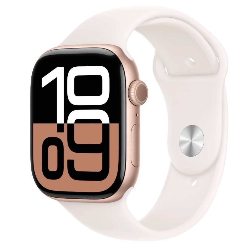 Apple Watch Series 10 GPS 46mm Pink Gold Aluminium Case with Light Blush Sport Band - M/L