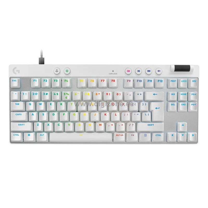 Logitech klaviatuur Pro X TKL Rapid US, valge