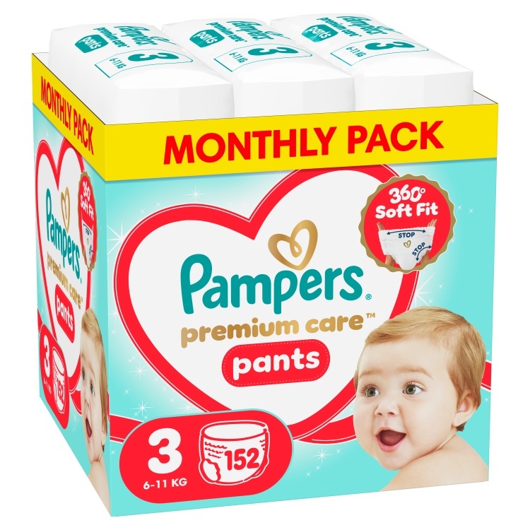 Pampers püksmähkmed Premium Care Pants, suurus 3, 152 tk