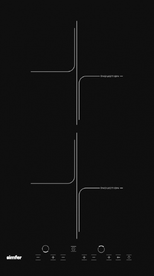 Simfer pliidiplaat Hob | 3020 XEISP | Number of burners/cooking zones 2 | Induction | Touch control | Timer | must