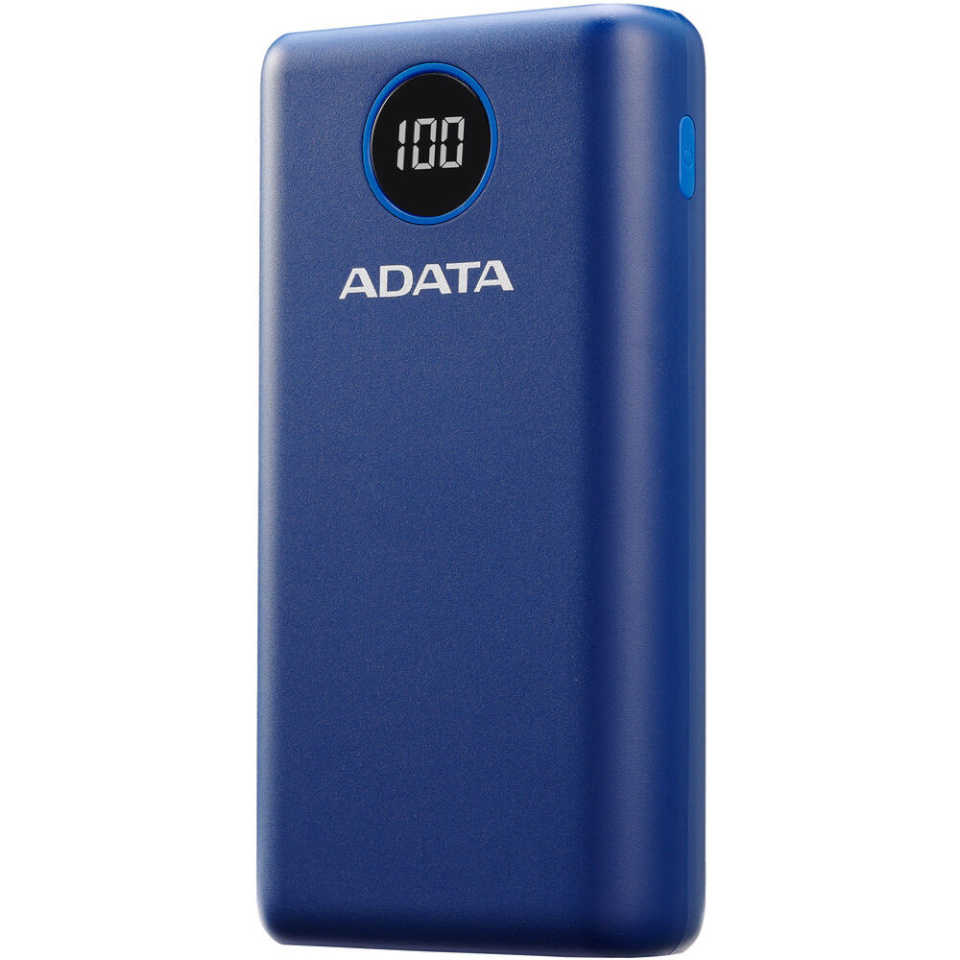 ADATA akupank AP20000QCD Power Bank 20000mAh (1x USB-C, 2xUSB, 1X microUSB), sinine