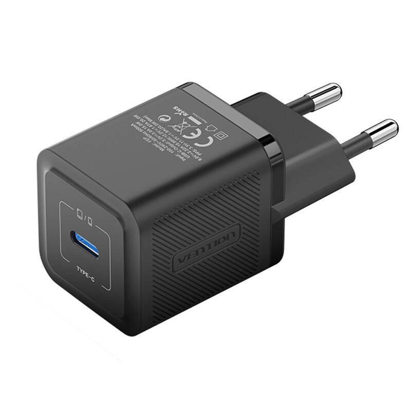 Vention seinalaadija Wall Charger, , FEPB0-EU, USB-C, 20W, GaN must