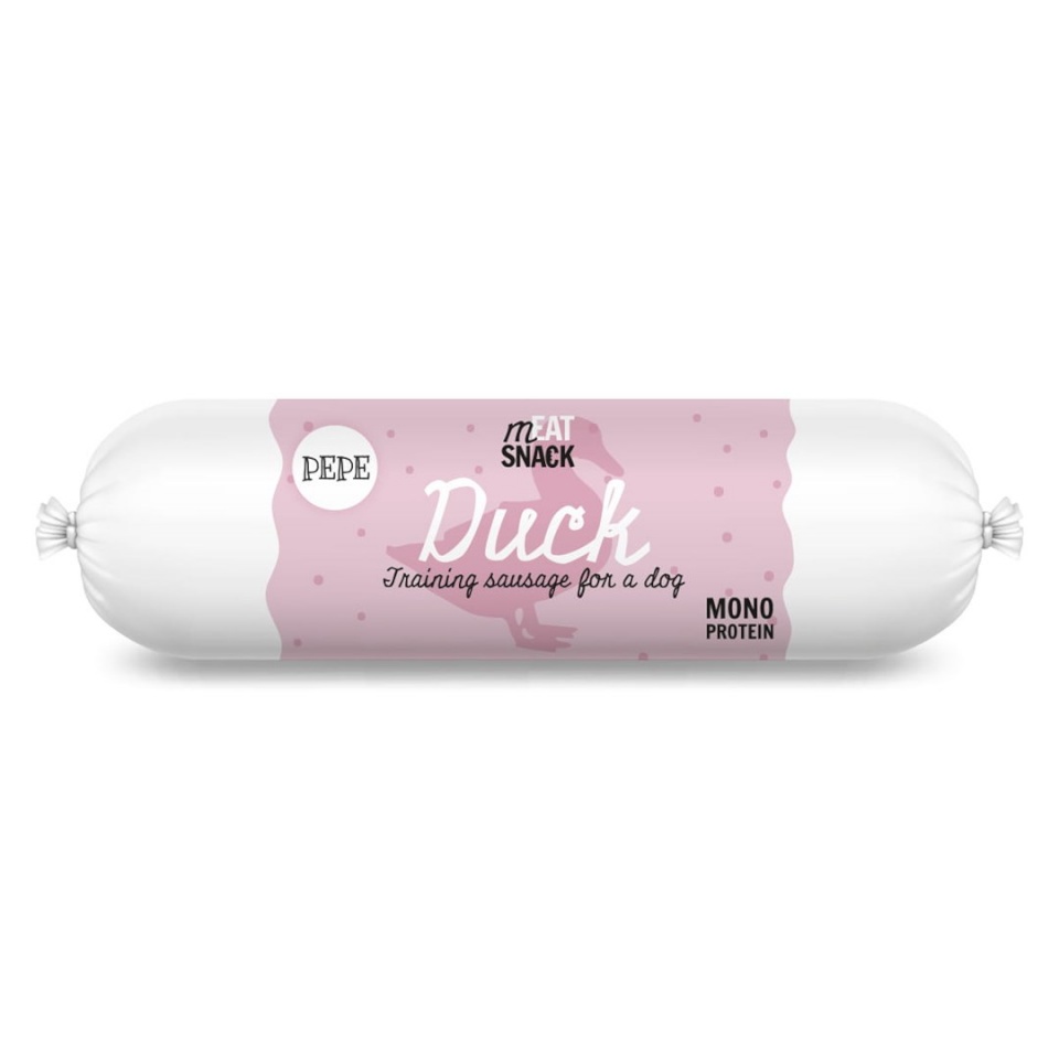 Paka Zwierzaka maius koerale Pepe Sausage Duck, 200g