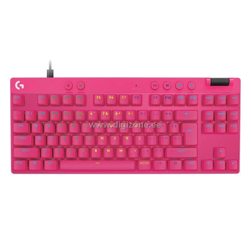 Logitech klaviatuur Pro X TKL Rapid US, roosa
