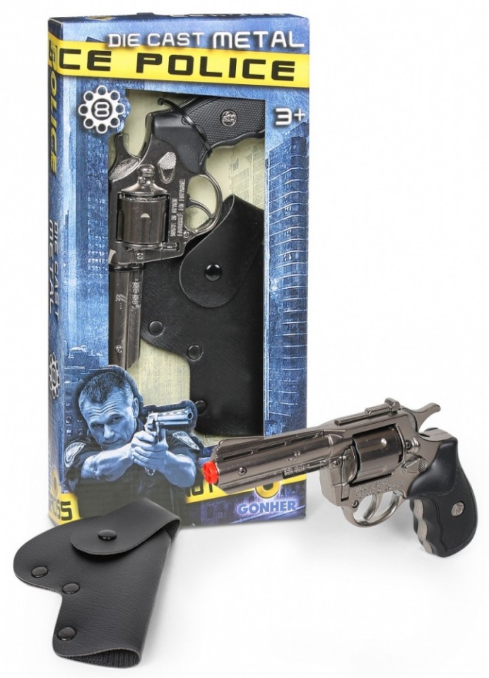 Pulio Metal police revolver with holster Gonher