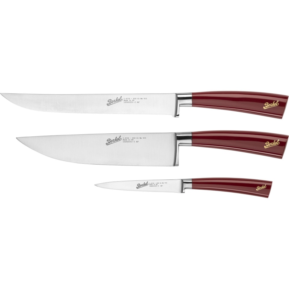 Berkel kööginuga Elegance punane Chef-Set 3-osaline