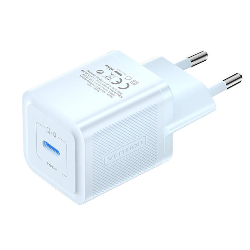 Vention seinalaadija Wall Charger, , FEPL0-EU, USB-C, 20W, GaN sinine