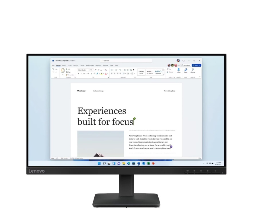 Lenovo monitor L24-41 - 23,8" Full-HD, IPS, 100Hz, HDMI, VGA