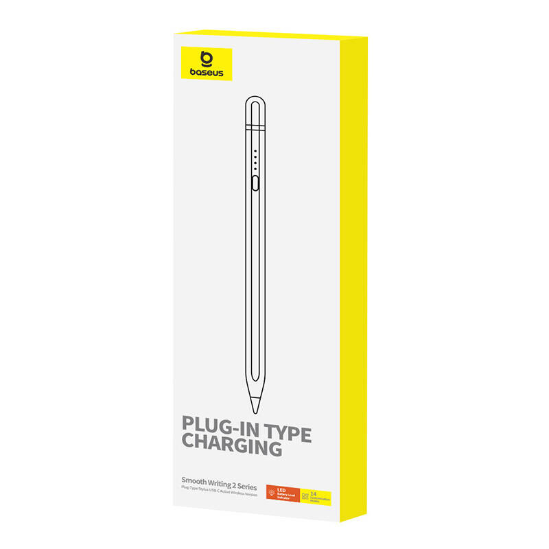 Baseus Active stylus puutepliiats Smooth Writing Series with wireless charging, USB-C valge