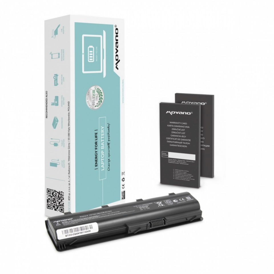 Movano sülearvuti aku MU06 for HP 635 650 655 Envy 17 Pavilion DM4 DV5 DV6 DV7 G6 G7 - 4400 mAh (48 Wh)