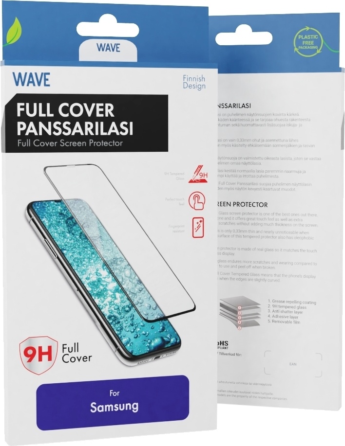 Wave kaitseklaas Full Cover, Samsung Galaxy A25 5G, must raam