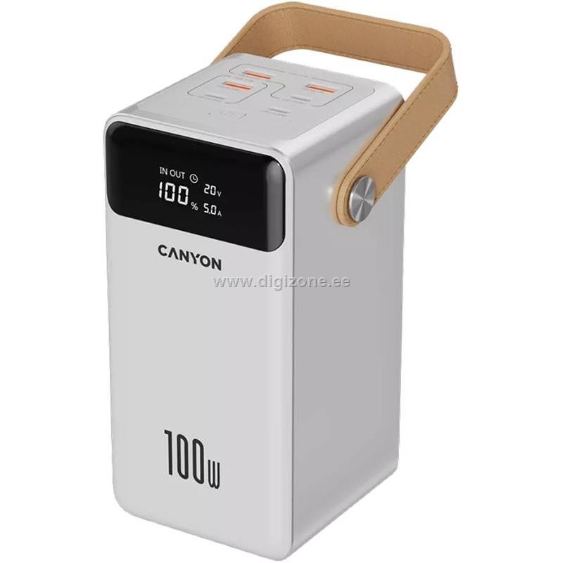 Canyon akupank Power bank 60000mAh 100W LCD, valge