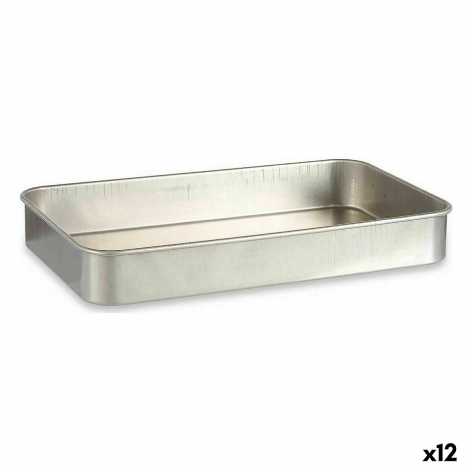 Kinvara Kõrgete Äärtega ahjupann Hõbedane Alumiinium 28,5x6,5x46cm (12tk)