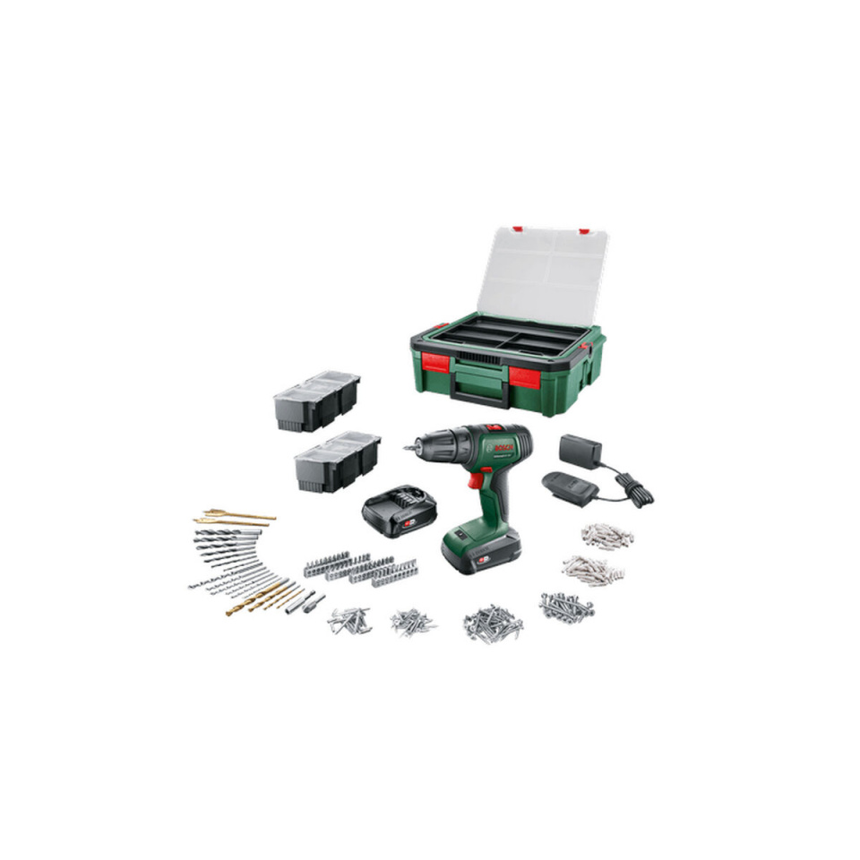 Bosch akutrell + tarvikute komplekt UniversalDrill 18V + SystemBox 241
