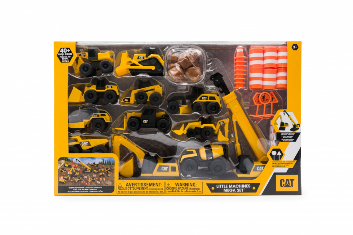 CAT ehitussõidukite komplekt koos tarvikutega Little Machines Mega Set, 83337