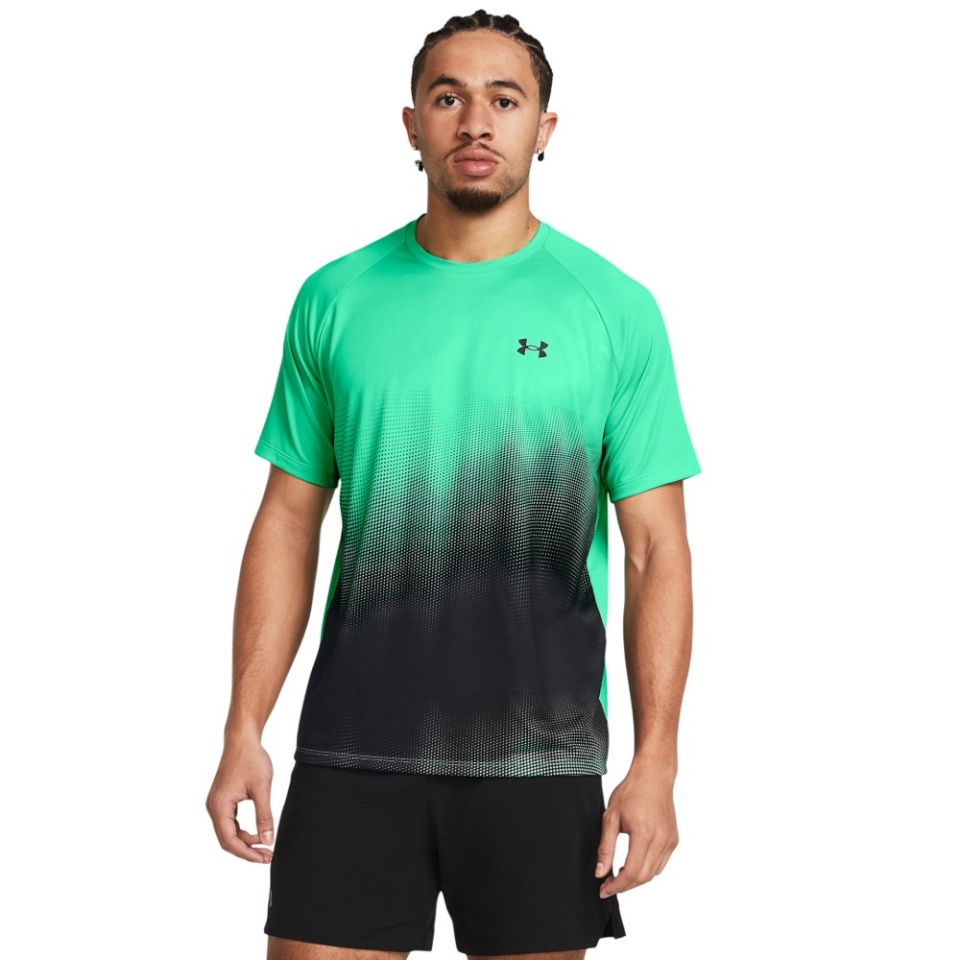 Under Armour treeningsärk Under Armour UA Tech Fade SS roheline/must - suurus M