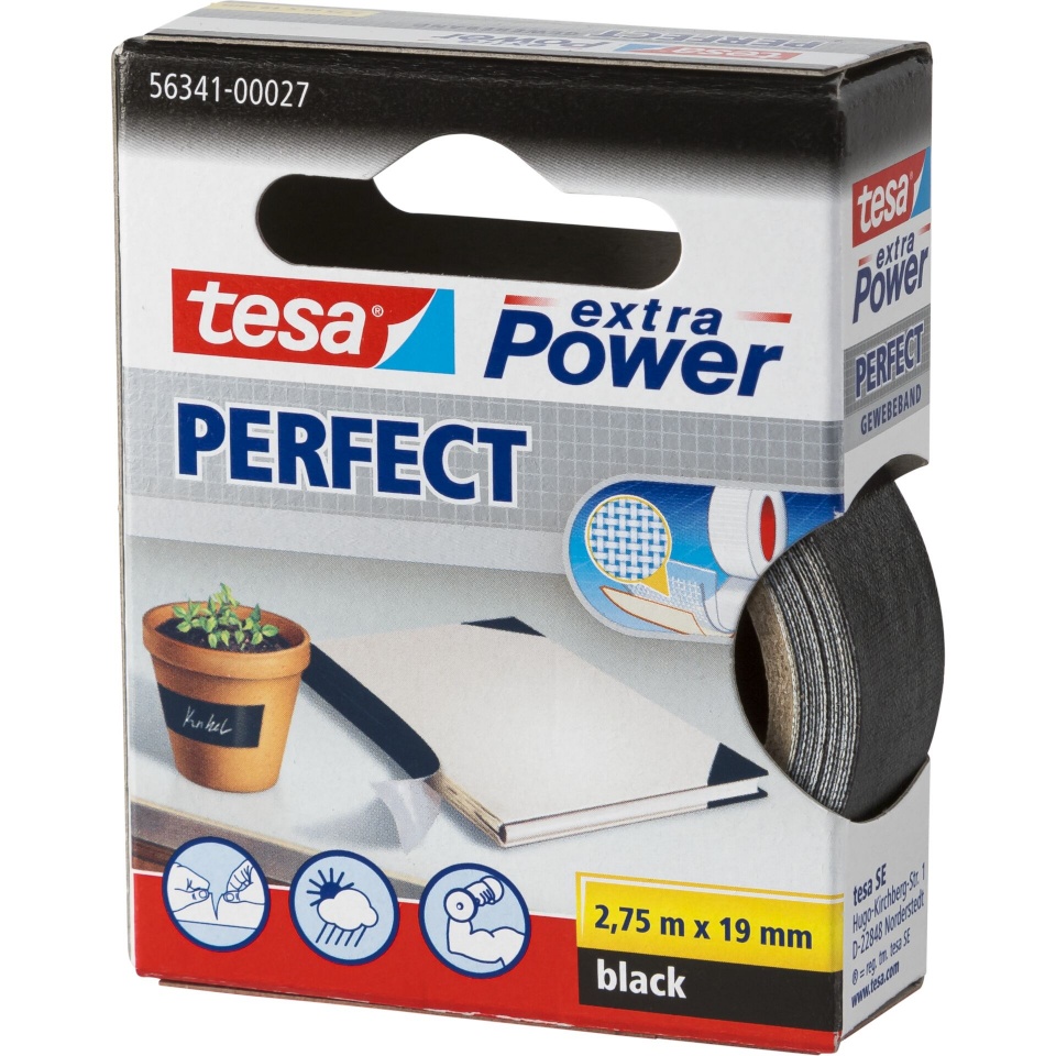 Tesa teip Duct Tape 2,75m x 19mm extra Power must Perfect 56341