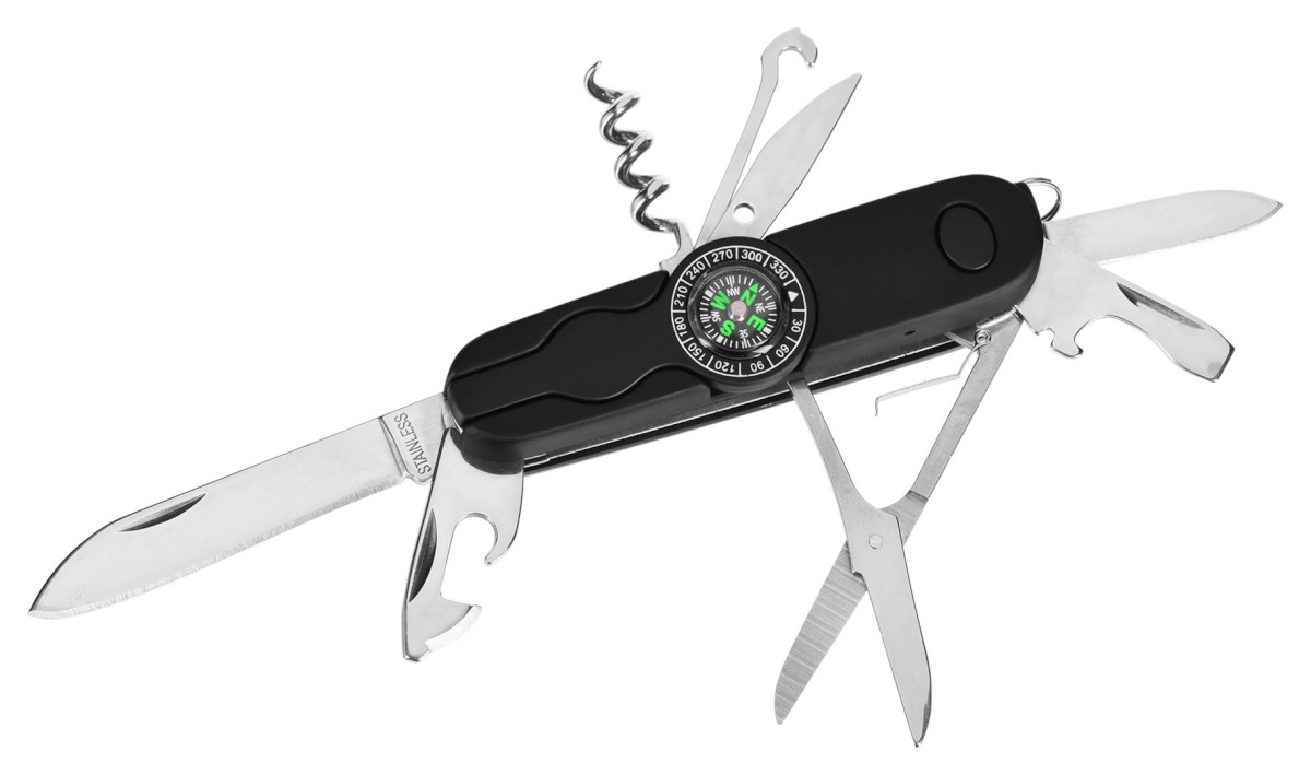 AZYMUT Pocket knife Izeron - 13 tools + belt pouch (HK20017-8BL)