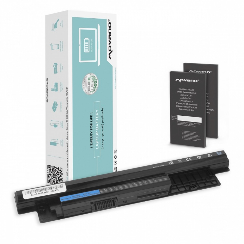 Movano sülearvuti aku MR90Y XCMRD for Dell Inspiron 14 15 17 - 4400 mAh (49 Wh)