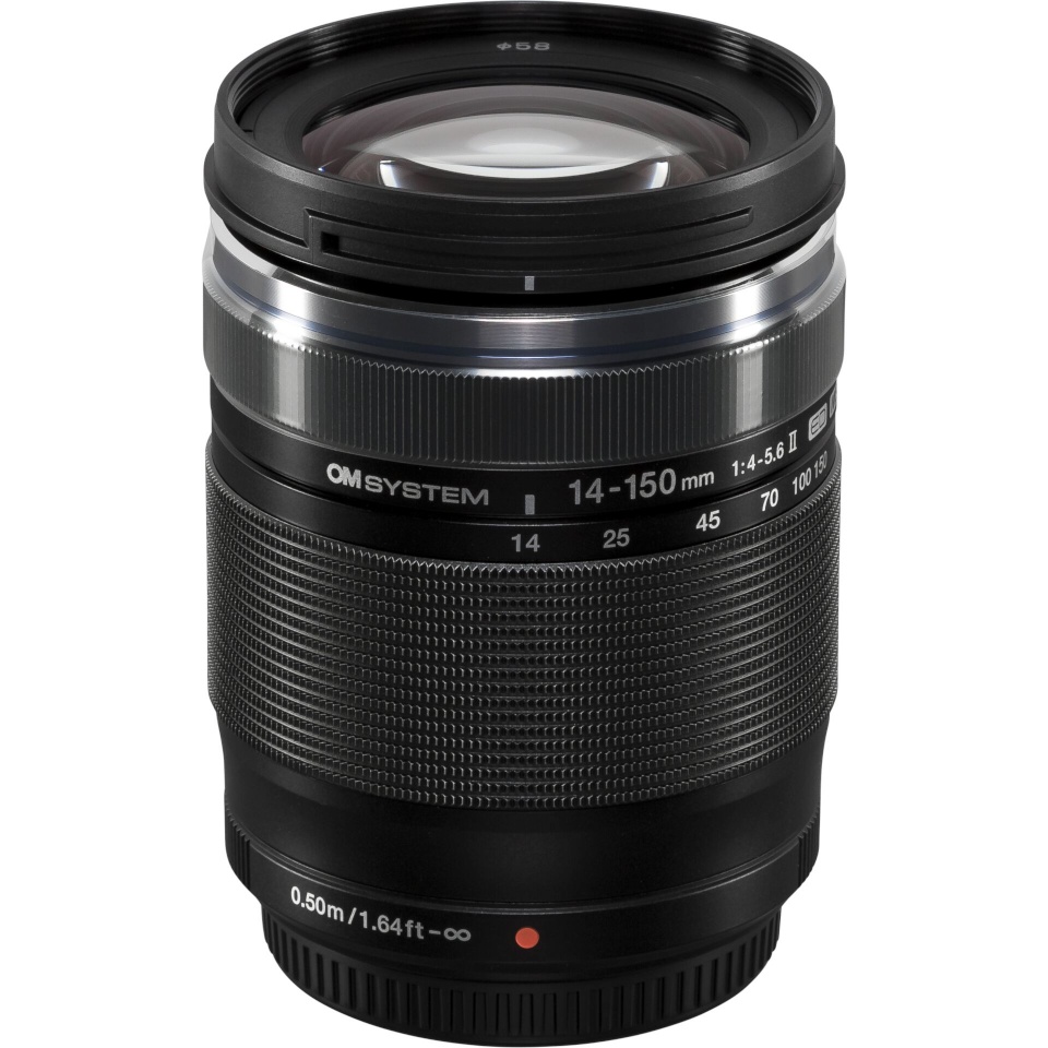 Olympus OM System objektiiv M.Zuiko D F4.0-5.6 14mm-150mm II must