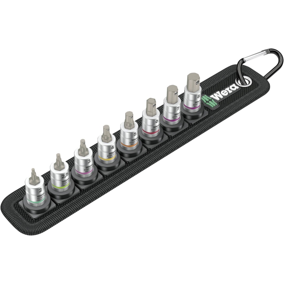Wera kruvikeerajate komplekt Belt A 2 Zyklop bit socket set w. holding function 1/4 dr.