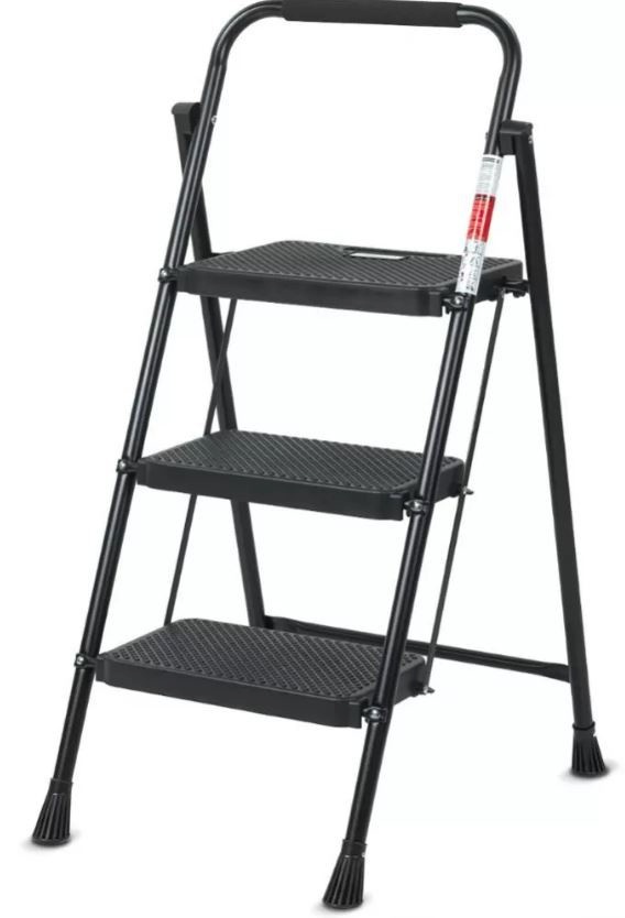Lamart treppredel LT8097 Three-Step Steel Ladder, must