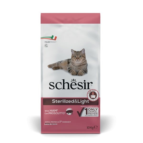 Agras Pet Foods kuivtoit kassile Schesir Adult Sterilized & Light with Ham, 10kg