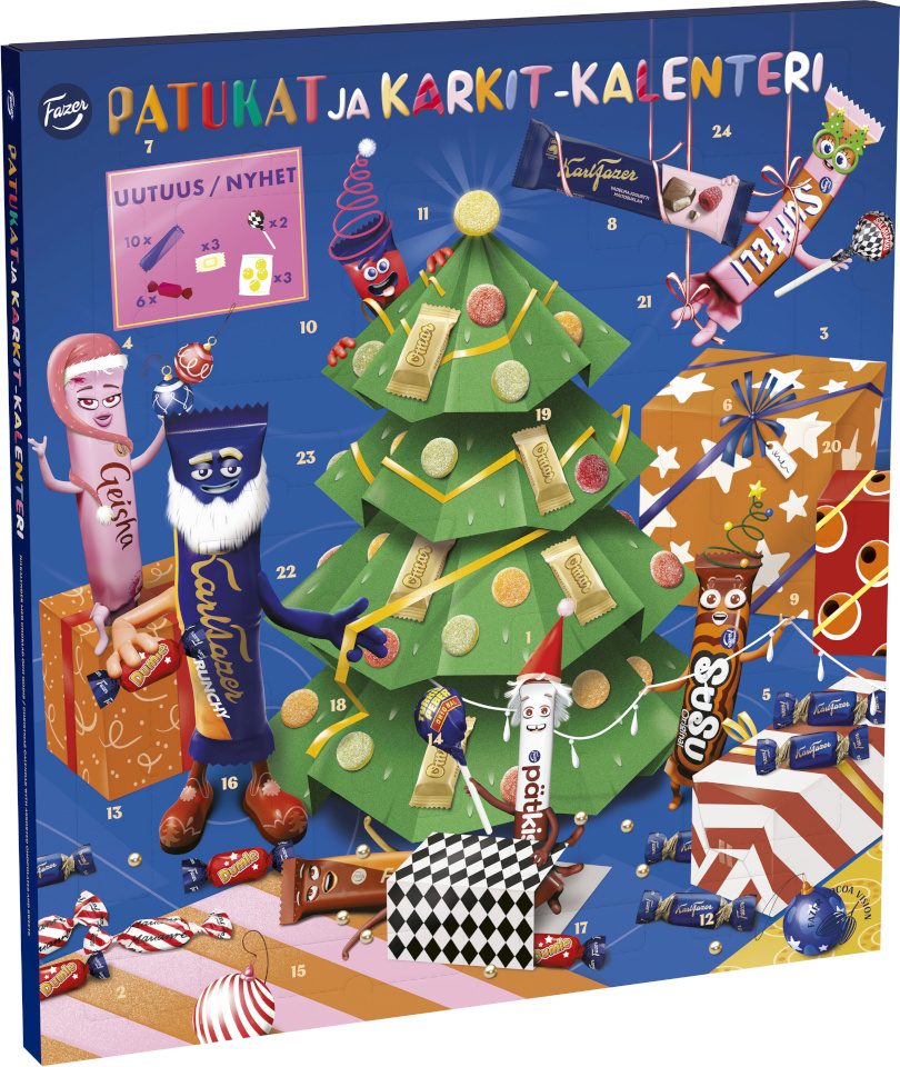 Fazer advendikalender batoonide ja kommide Advent Calendar, 415 g