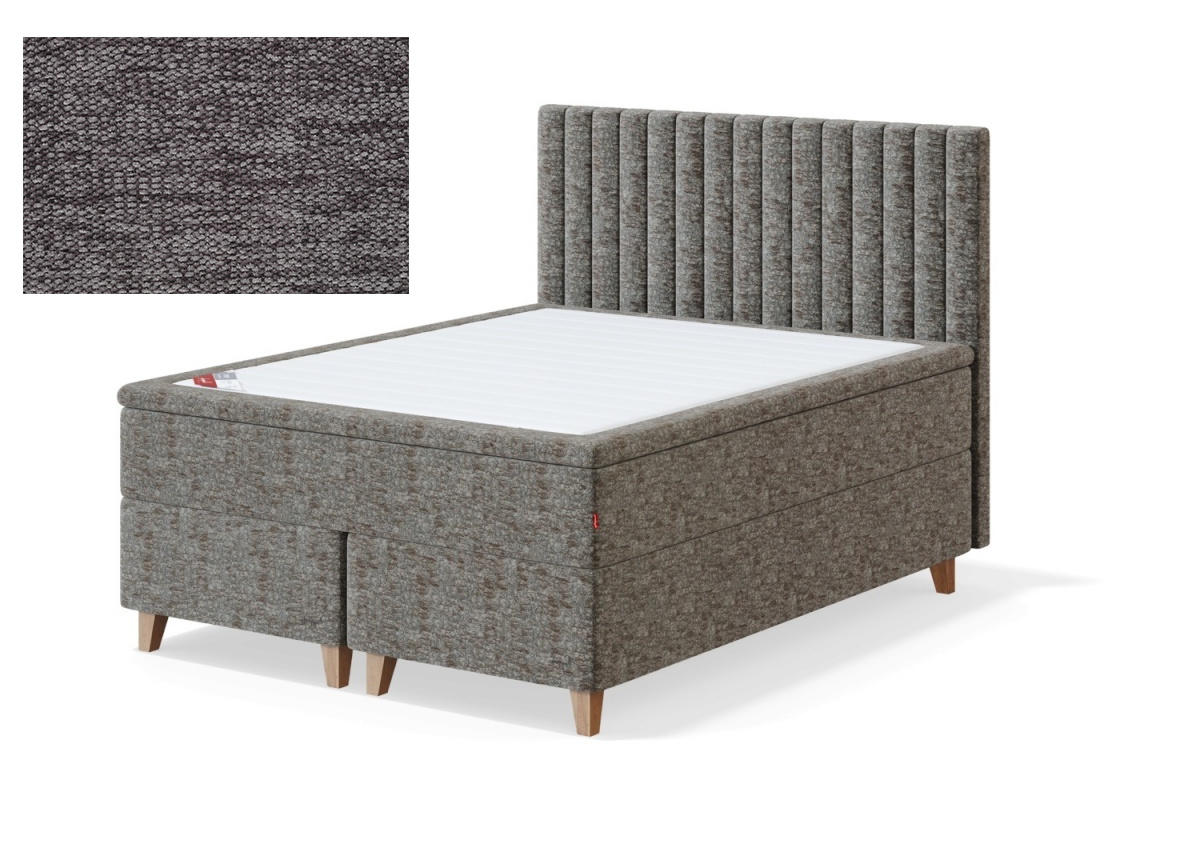 Sleepwell kontinentaalvoodi BLACK CONTINENTAL (8 jalaga), 160x200x55cm, VERANO hall, jäik