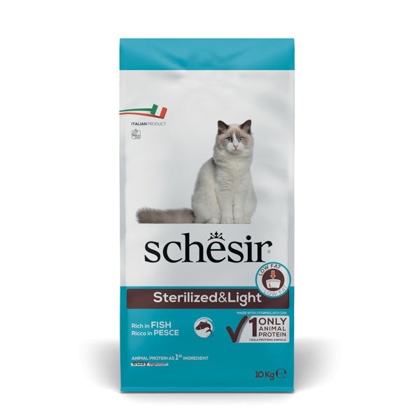 Agras Pet Foods kuivtoit kassile Schesir Adult Sterilized & Light Rich in Fish, 10kg