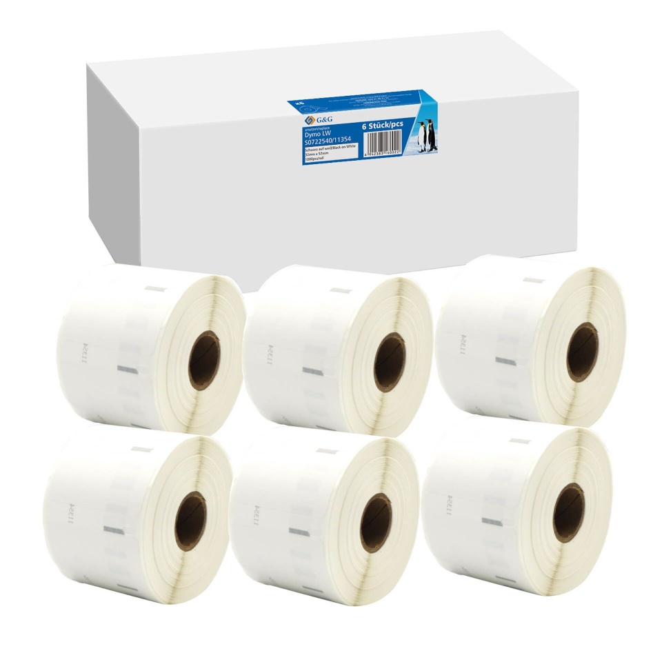 G&G etikett 6x G&G Etiketten 32mm x 57mm sw- komp. m. 11354/ s0722540