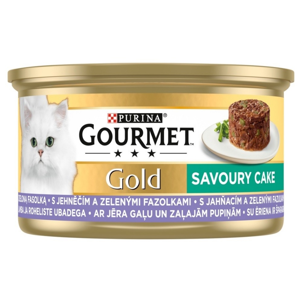 Purina Nestle kassitoit Gourmet Gold Savoury Cake with Lamb and Green Beans, 85g