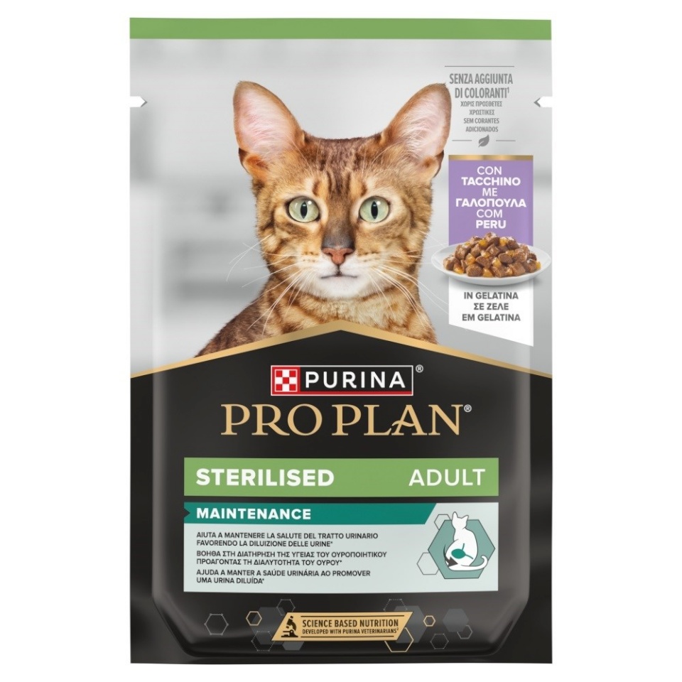 Purina Nestle kassitoit Pro Plan Sterilised Adult Maintenance Turkey in Jelly, 85g