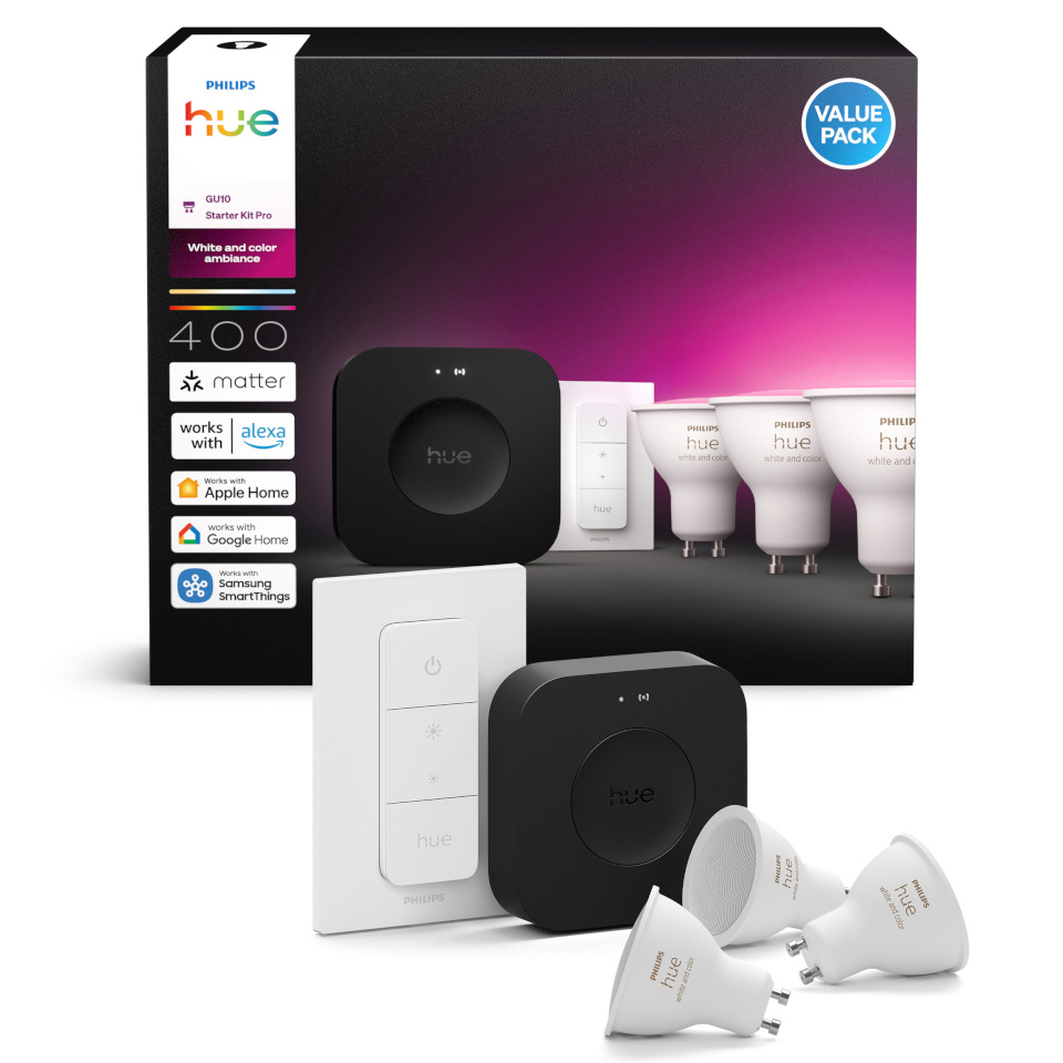 Philips stardikomplekt Hue Starter Kit, White and Color Ambiance, GU10