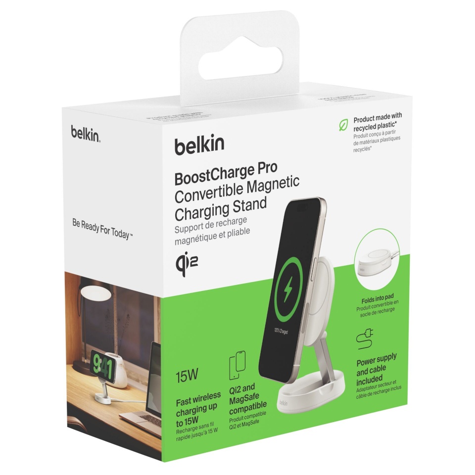 Belkin juhtmevaba laadija BOOST Charge Pro Qi2 15W magnetic Charger whi. WIA008vfWH