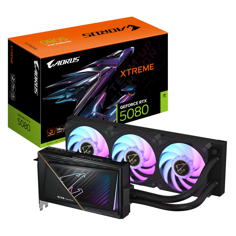 Gigabyte videokaart AORUS GeForce RTX™ 5080 XTREME WATERFORCE 16G |