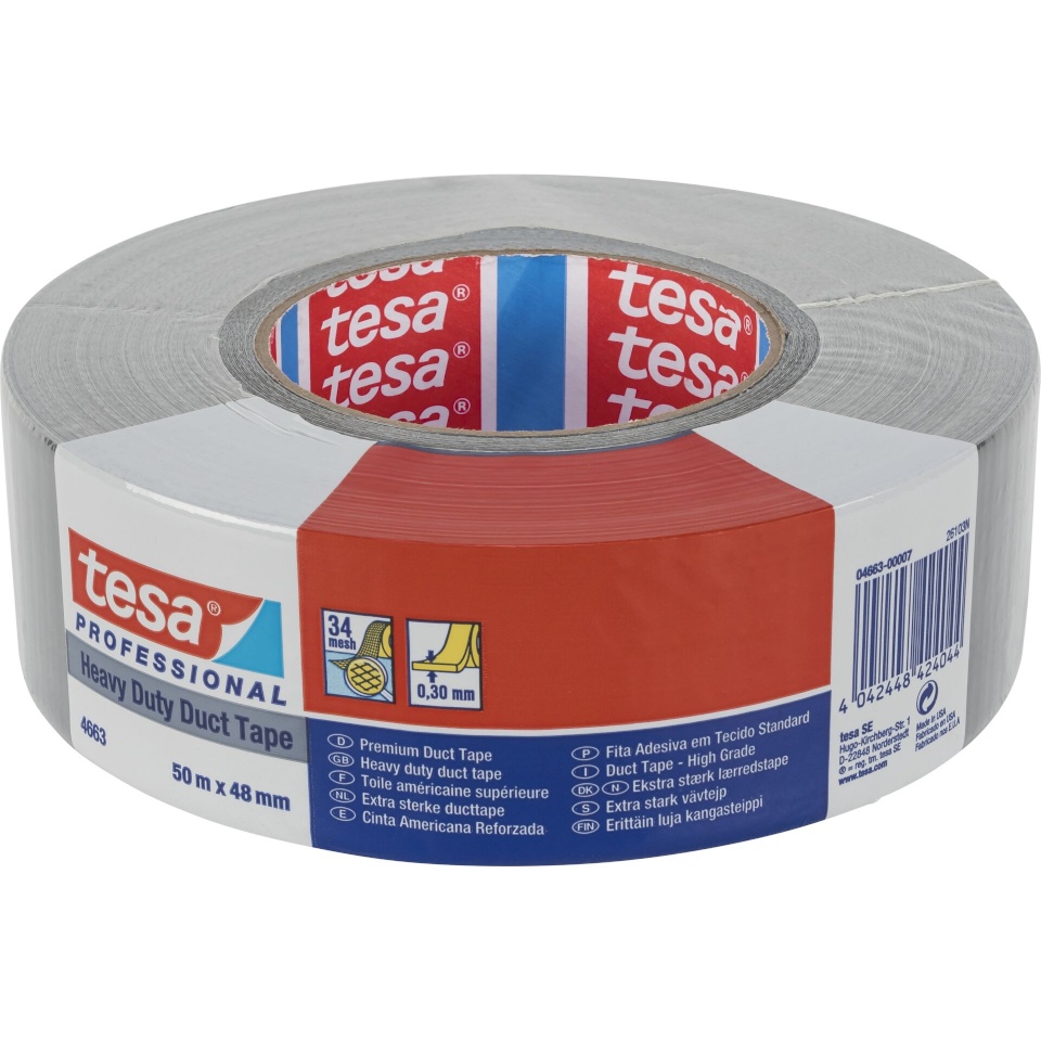 Tesa teip Duct Tape 50m x 48mm Heavy Duty Prof. hõbedane 04663