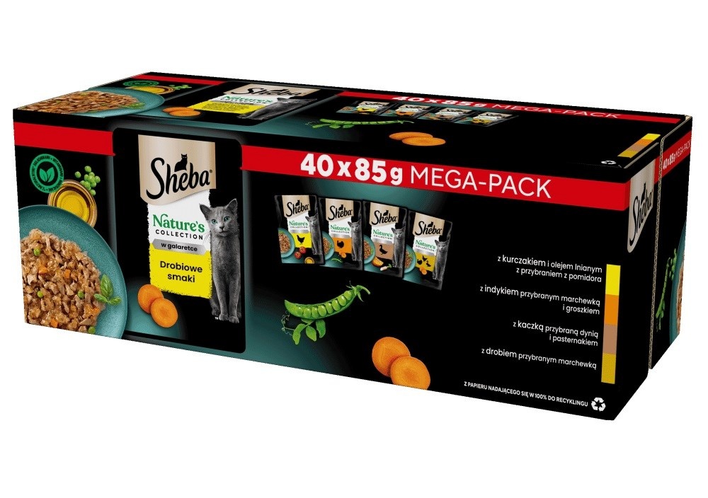 Sheba kassitoit Nature's Collection Poultry Flavors in Jelly, 40x85g