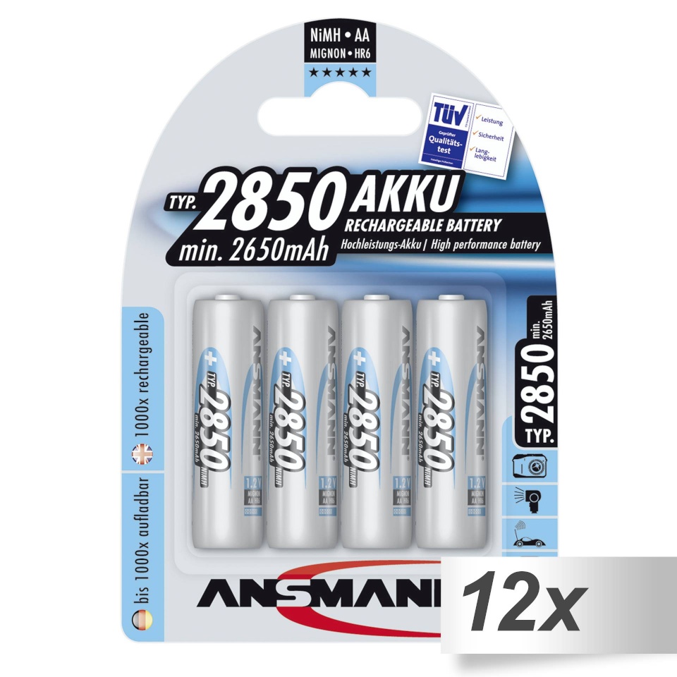 Ansmann akud 12x4 NiMH 2850 Mignon AA 2650mAh