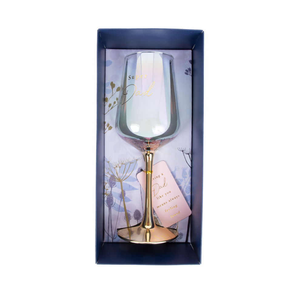 H4Y veinipokaal Flow "Super Dad", 21,2cm, 450ml, sinine