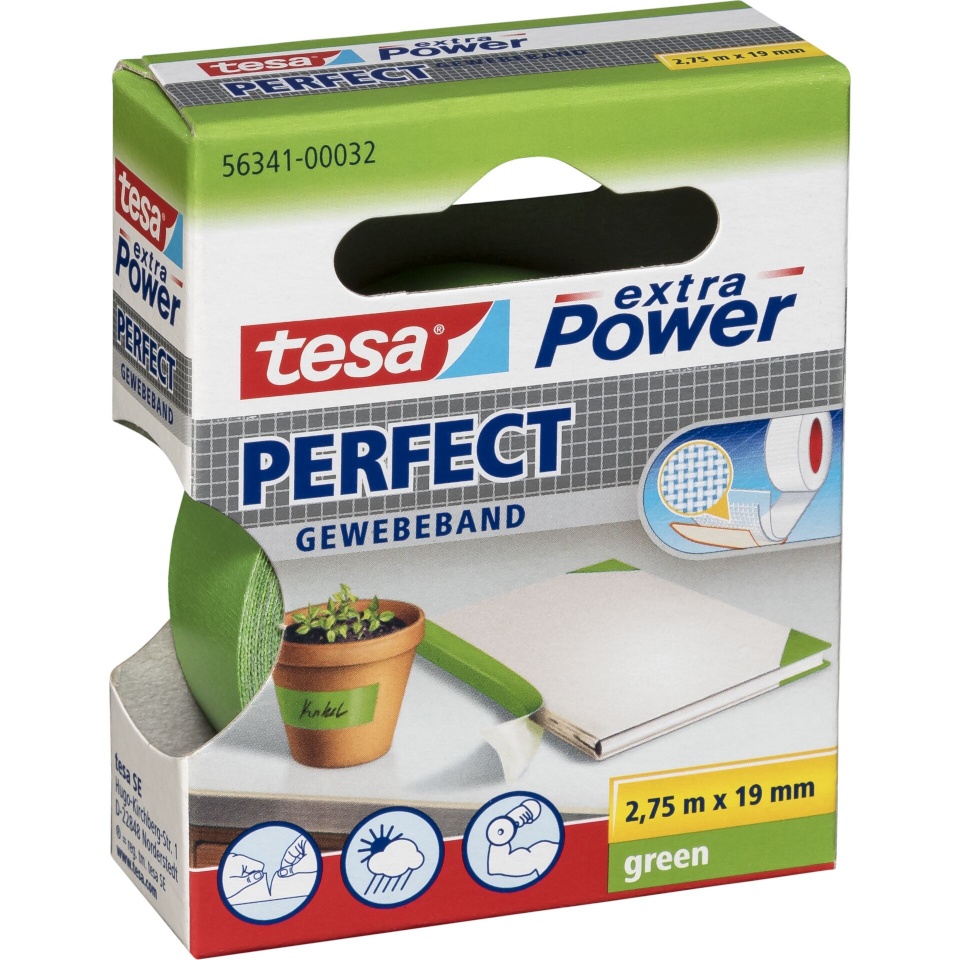 Tesa teip 2,75m x 19mm extra Power roheline Perfekt 56341