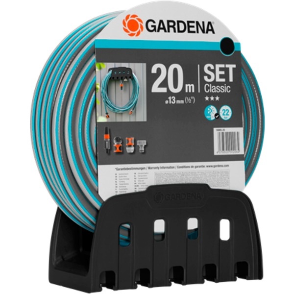 Gardena voolik 18005-50 Wall Hose Holder with Classic Hose, 20m, hall/sinine