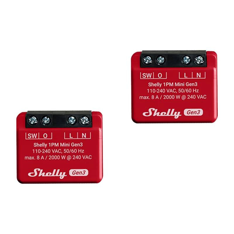 Shelly nutikodu moodul 1PM Mini Gen3 Set of 2 Controllers, WiFi/Bluetooth, 2tk