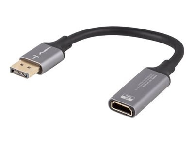 Lanberg videokaabel Lanberg Displayport (M)->HDMI(F) Adapter 8K on cable 20cm, hõbedane