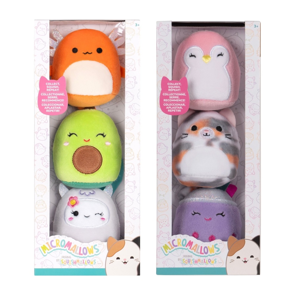 Micromallows pehmed mänguasjad Squishmallows S3 pehmed mänguasjad, 3 tk