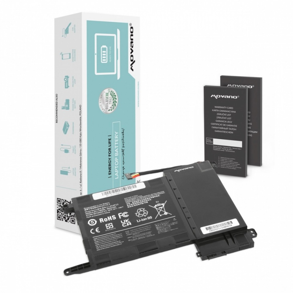 Movano sülearvuti aku L14S4P22 for Lenovo IdeaPad Y700-15ISK Y700 - 4050 mAh (60 Wh)