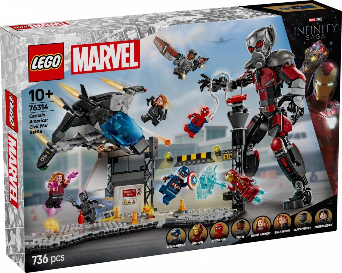 LEGO klotsid 76314 Marvel Super Heroes Captain America: Civil War Actionduell