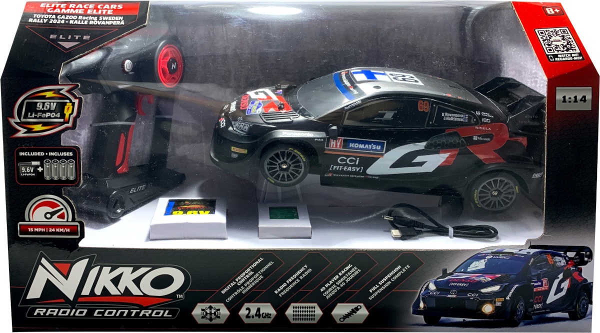 Nikko RC auto Toyota Gazoo Racing Rovanperä Rootsi ralli 2024, 1:14
